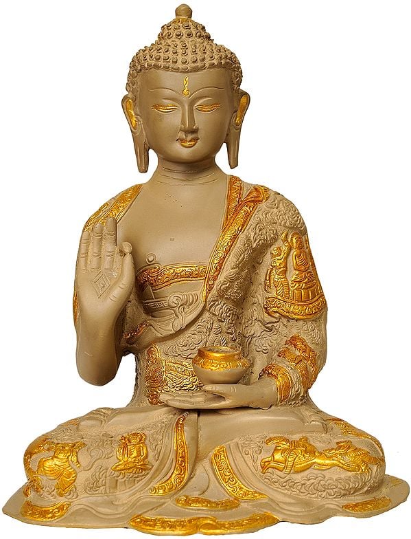 11" Buddha in The Vitarka Mudra | Brass Buddha | Handmade | Made In India