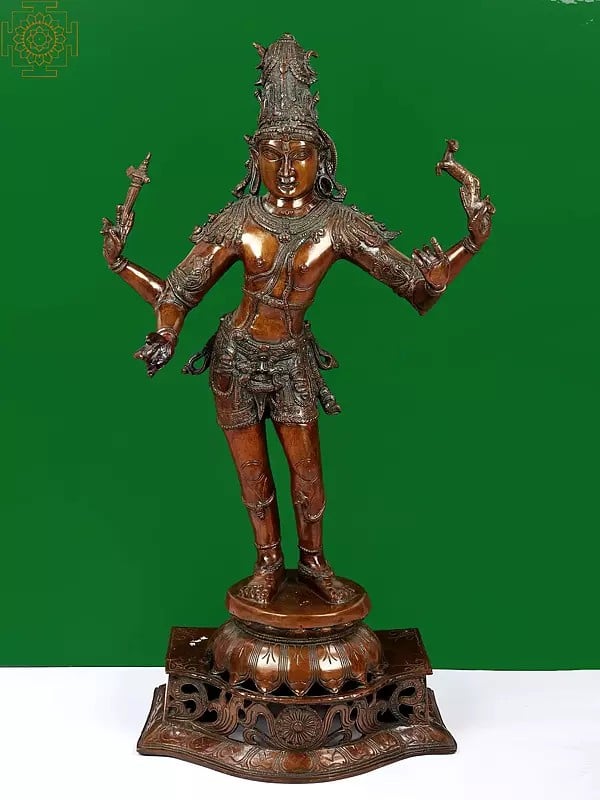 31" Vinapani Shiva as Pashupatinath In Brass | Handmade | Made In India
