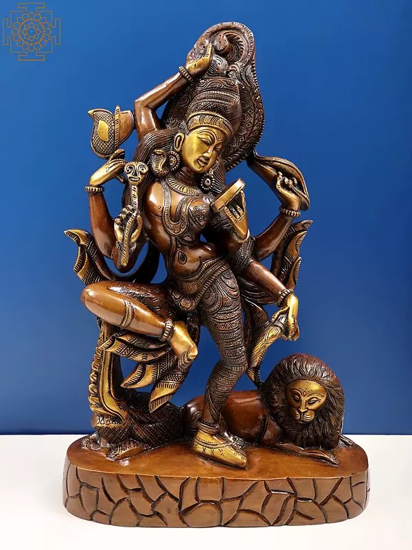 16" Dancing Ardhanarishvara (Shiva and Parvati) In Brass | Handmade | Made In India