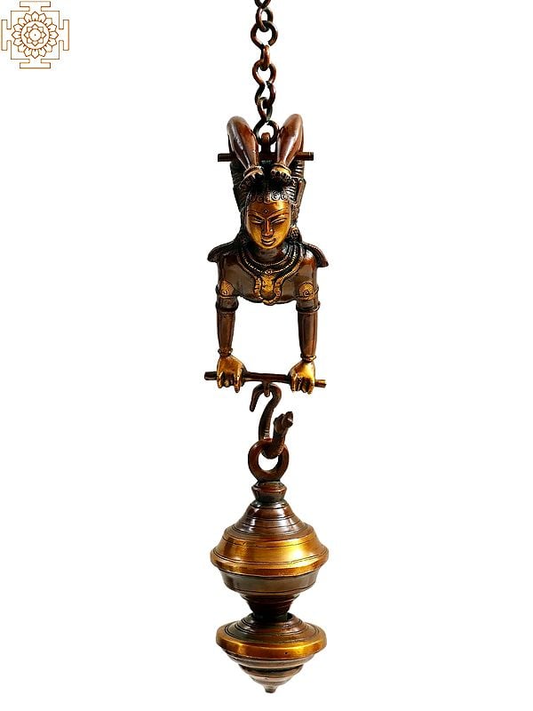 15" Lord Shiva As Acrobat Oil Lamp In Brass | Handmade | Made In India