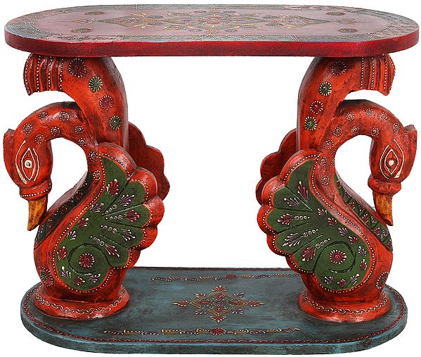 Decorated Table with Peacock Stands