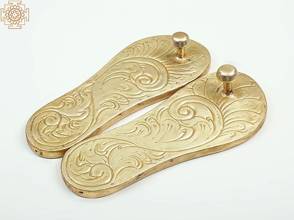 11" Khadau (Paduka) in Brass | Handmade | Made in India