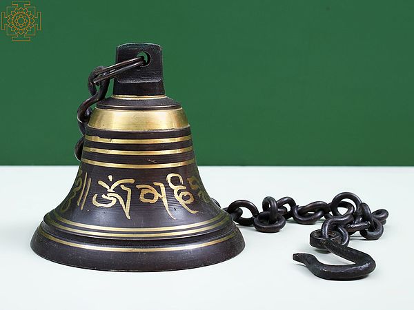 Tibetan Buddhist Ritual Bell with Sacred Mantras