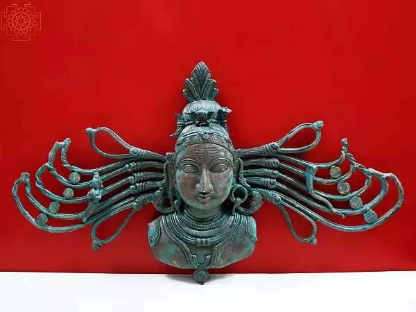 Lord Shiva Wall Hanging Mask With Flying Tresses
