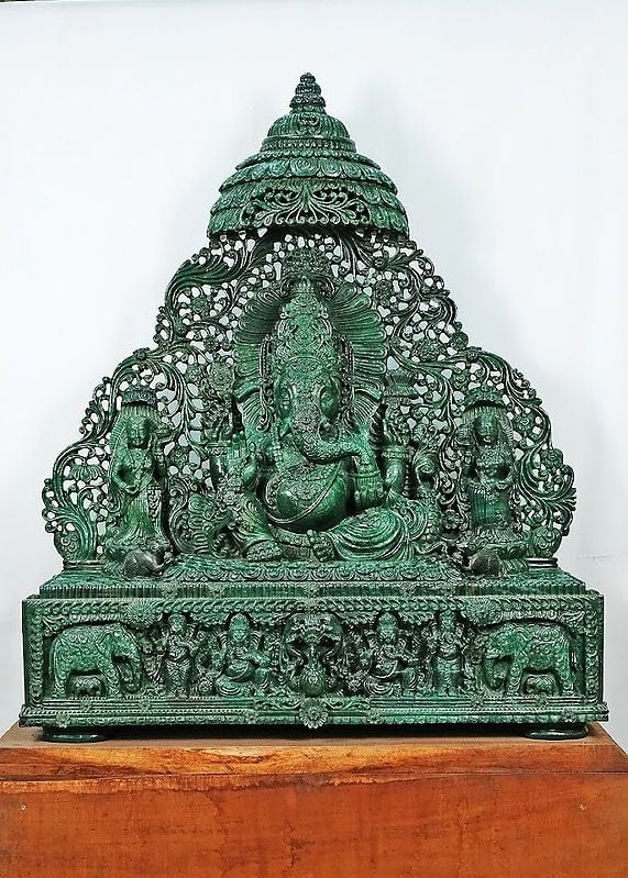 Sri Ganesha in the Paradisiacal "Imperial Gemstone" Jade (Large Statue)