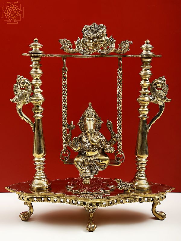 16" Superfine Brass Ganesha on Swing