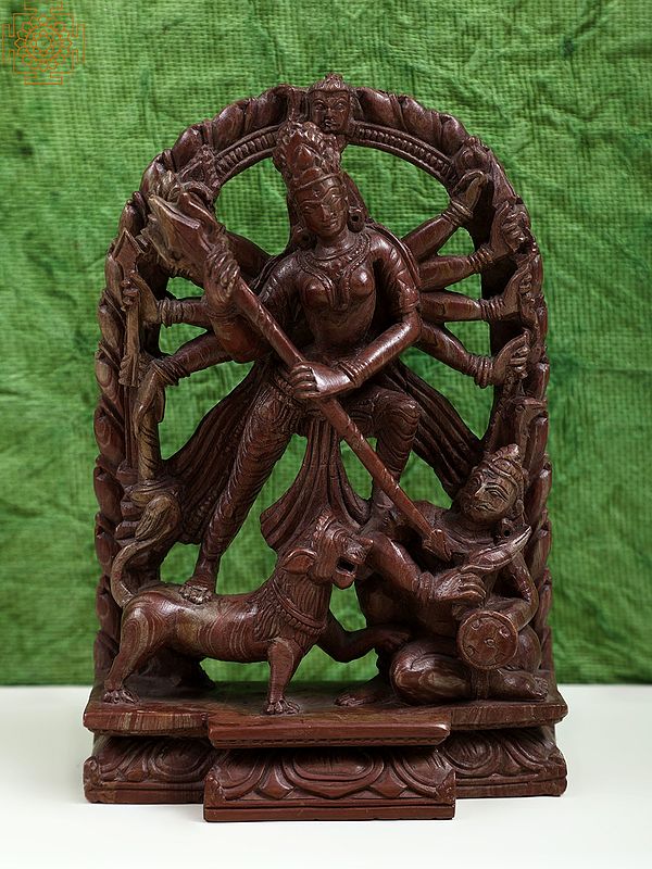 6" Small Goddess Mahishasura Mardini From Orissa | Handmade