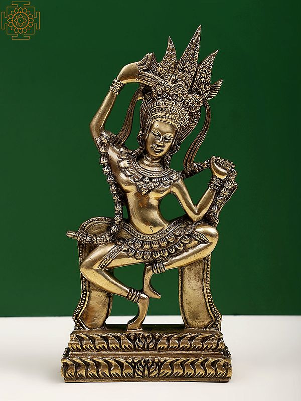 11" Brass Cambodian Dancing Goddess Khmer Apsara