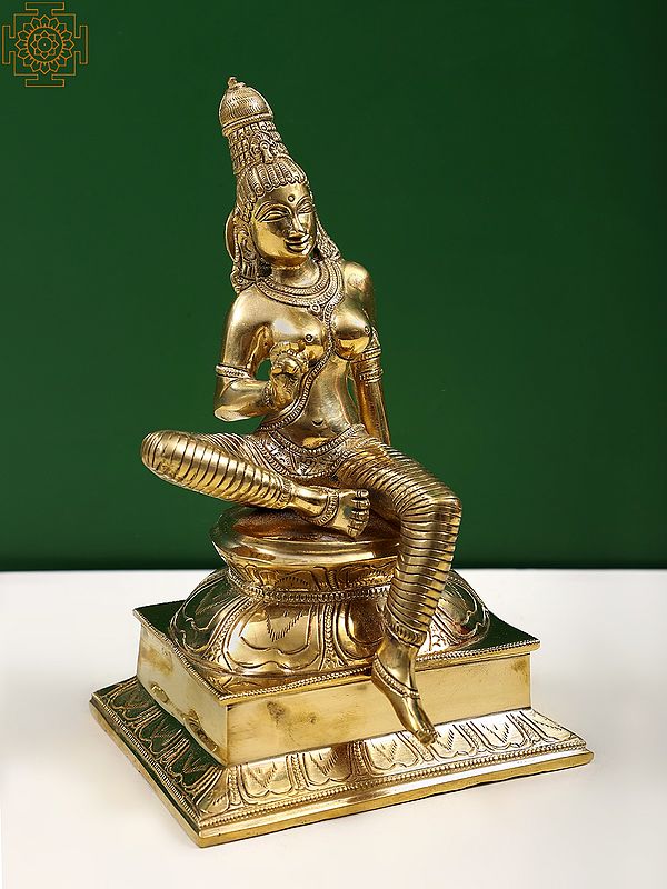8" Brass Seated Uma Uma is used for Sati (Shiva's first wife, who is