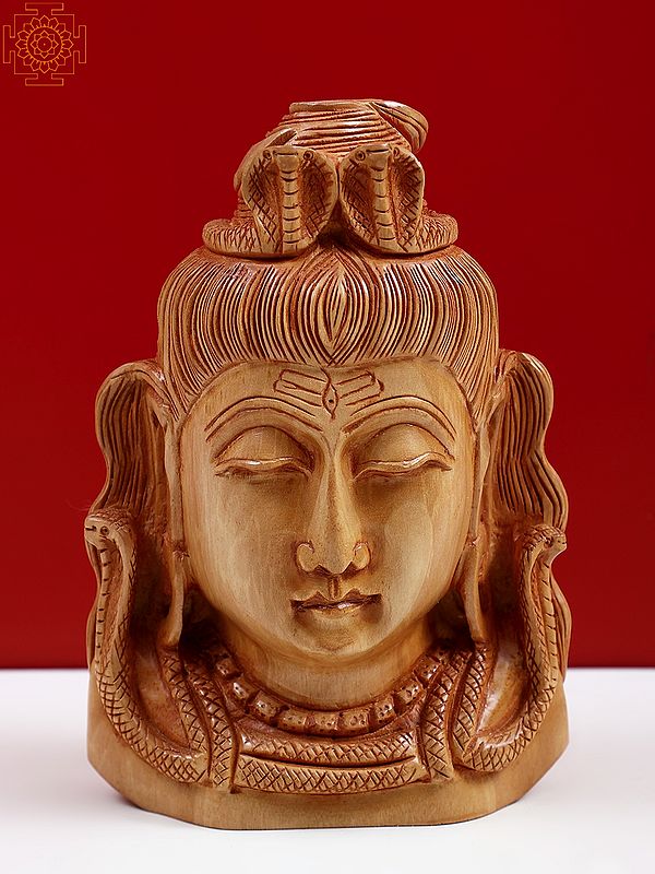 Wooden Sculpture of Lord Shiva Head