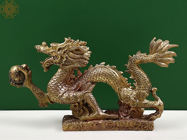 8" Bronze Chinese Feng Shui Dragon