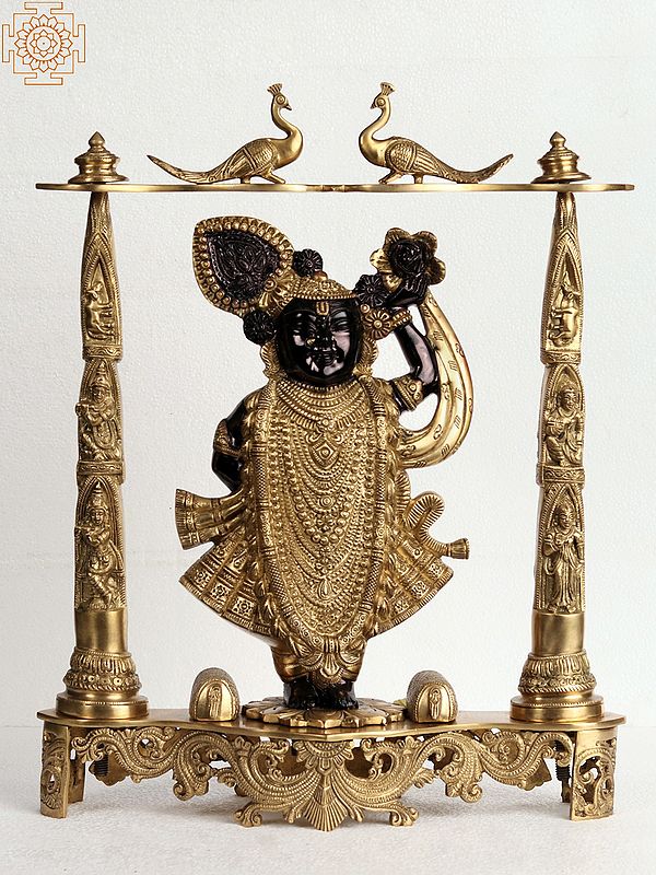18" Brass Shri Krishna as Shrinath Ji