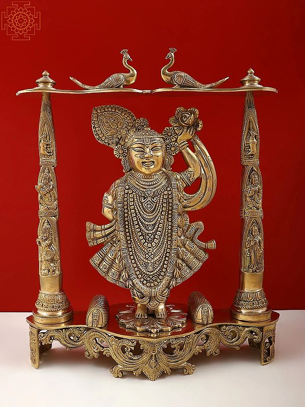 18" Brass Shri Krishna as Shrinath Ji