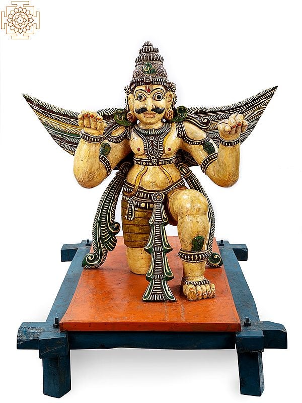 46" Large Wooden Garuda (Vahana of Lord Vishnu)