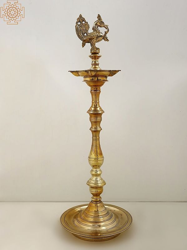 24" Brass Peacock Lamp (Annam Lamp)