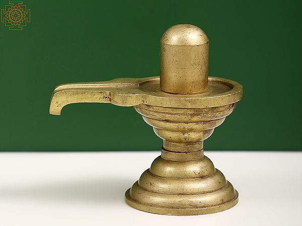 3" Small Brass Shiva Linga Statue