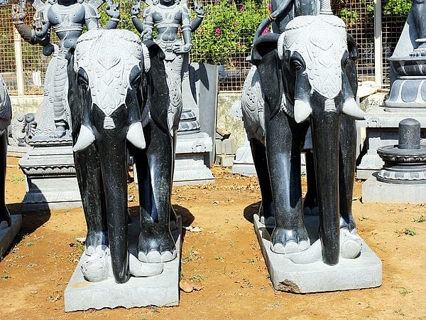 67" Large Pair of Elephant Statue | (Shipped by Sea Overseas)