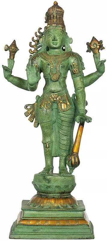 21" Harihara Brass Sculpture - Masterpiece of Eclectic Indian Iconography | Handmade in India