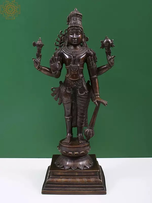 21" Harihara Brass Sculpture - Masterpiece of Eclectic Indian Iconography | Handmade in India
