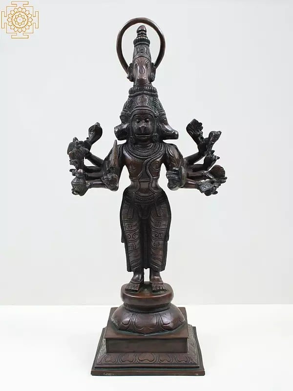 22" Brass Standing Panchamukhi Hanuman