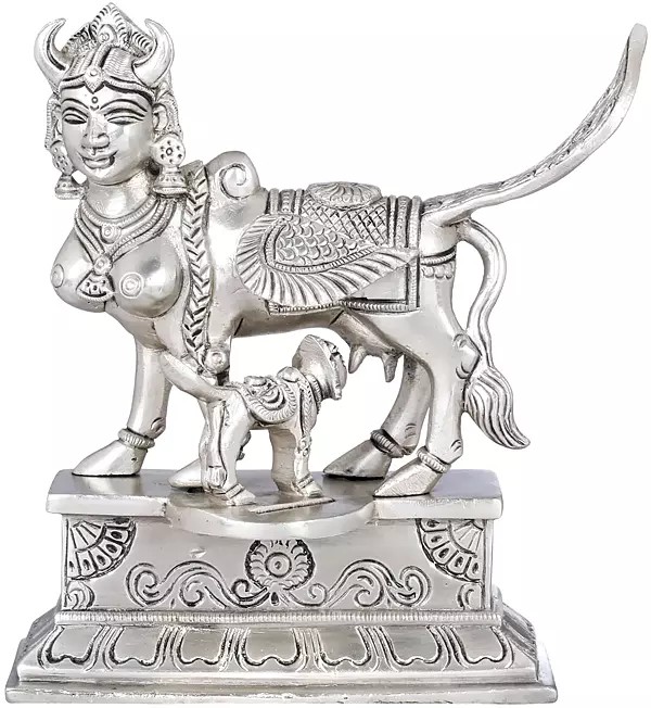 7" Kamadhenu The Wish-Fulfilling Divine Cow in Brass | Handmade | Made In India