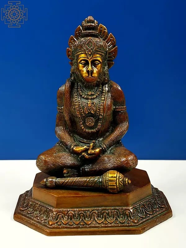Lord Hanuman Idol in Dhyana Mudra | Handmade Brass Statue | Made in India