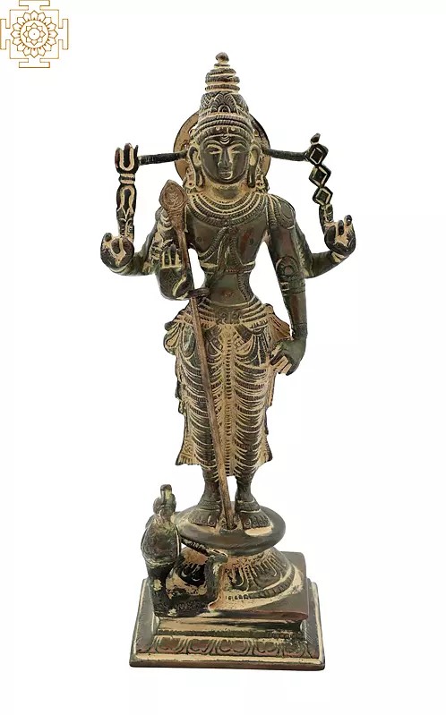 8" Karttikeya - The Son of Lord Shiva In Brass | Handmade | Made In India