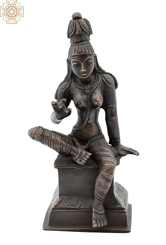 6" Parvati in Lalita Roop: Uma Bhogashakti In Brass | Handmade | Made In India