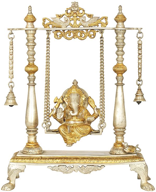 16" Ganesha Swing In Brass | Handmade | Made In India