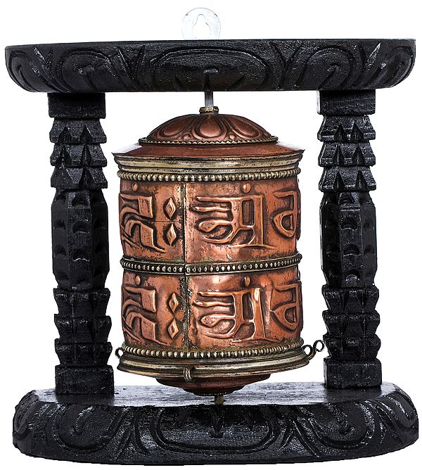 OM MANI PADME HUM Prayer Wheel From Nepal - Tibetan Buddhist