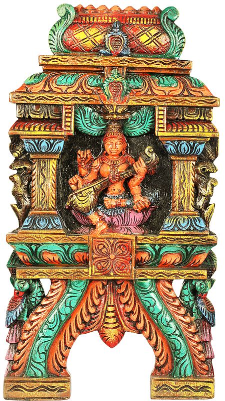 Richly Coloured Devi Sarasvati Mandir