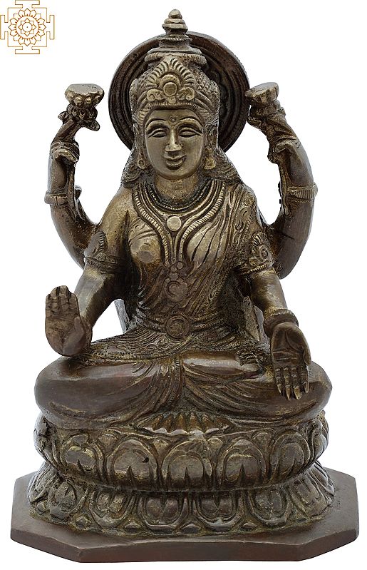 5" Ashirwad Lakshmi Statue in Brass | Handmade | Made in India