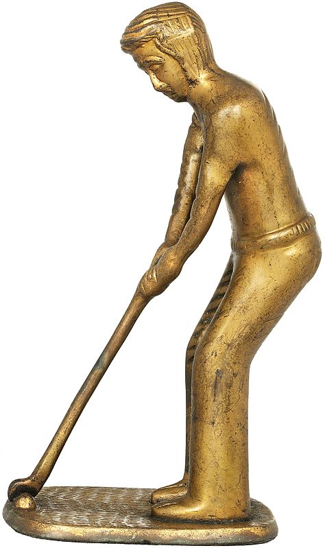 8" Golf Player In Brass | Handmade | Made In India