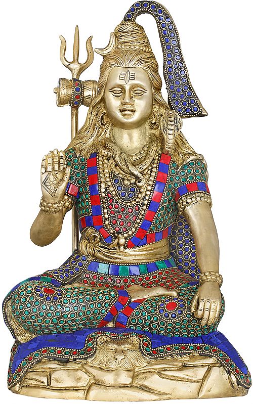 14" Blessing Shiva In Brass | Handmade | Made In India