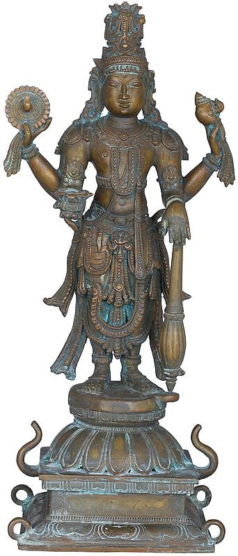 The All-Encompassing Lord Vishnu, The Deity With Skin Like Dusk