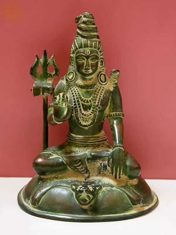 5" Lord Shiva Sculpture in Brass | Handmade | Made in India
