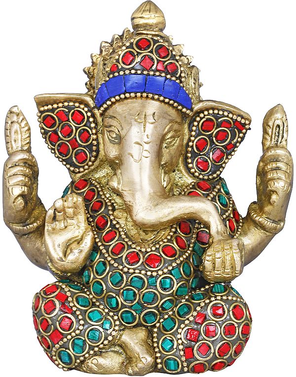 4" Small Size Bhagawan Ganesha in Brass | Handmade | Made in India