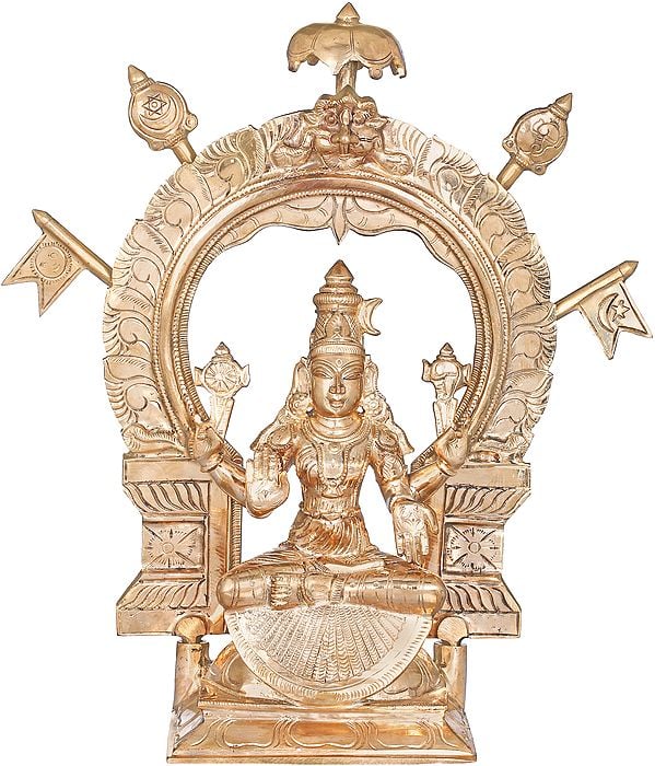 13" Ardhapadmasana Devi Mookambika | Handmade | Madhuchista Vidhana (Lost-Wax) | Panchaloha Bronze from Swamimalai