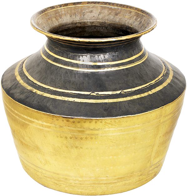 15" Large Brass Vessel For Cooking And Storage In Brass | Handmade | Made In India
