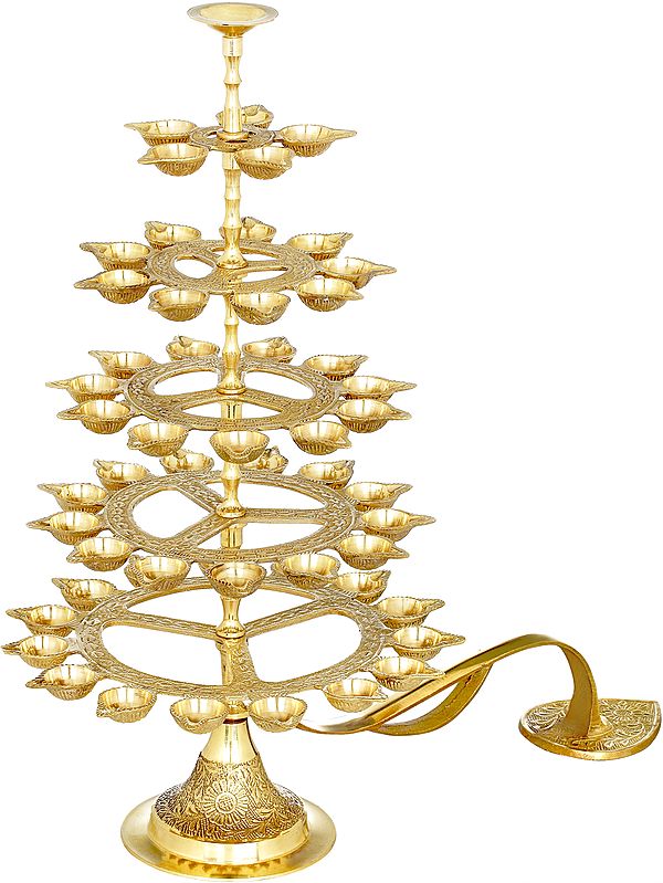 Fifty-Four Wicks Aarti Lamp made of Brass