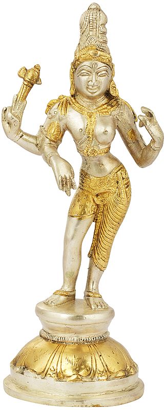 8" Ardhanarishvara In Brass | Shiva Parvati | Handmade | Made In India