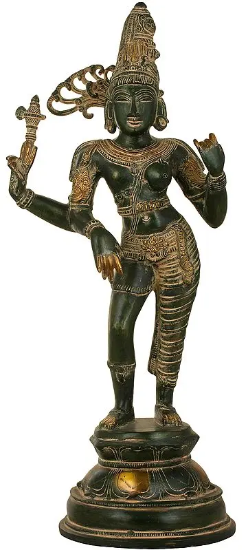 19" Ardhanarishvara (Shiva-Shakti) In Brass | Handmade | Made In India