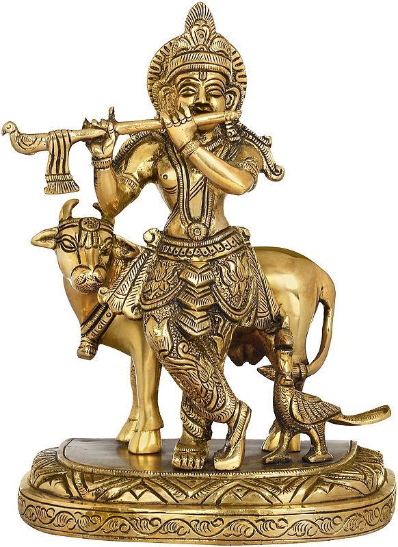 7" Murlidhara Gopala In Brass | Handmade | Made In India