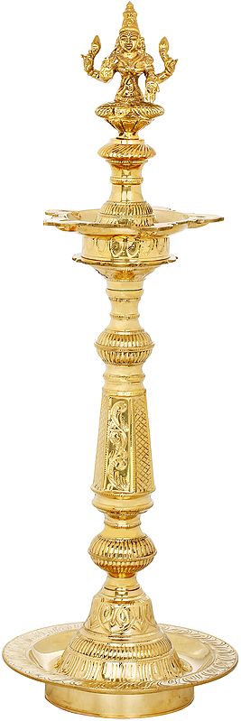 Goddess Lakshmi Lamp in Brass
