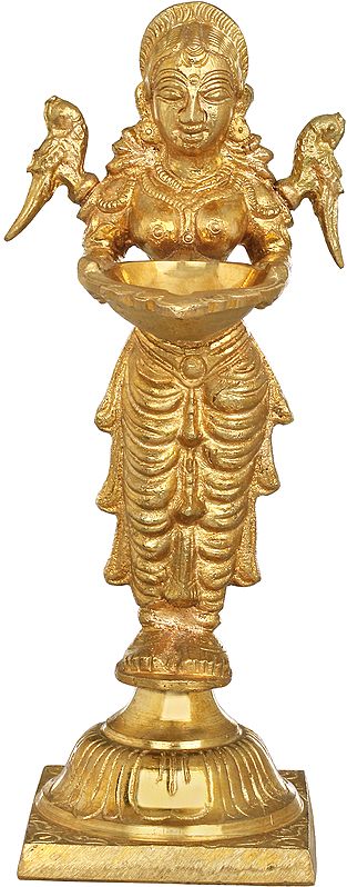 8" Deepalakshmi in Brass | Handmade | Made in India