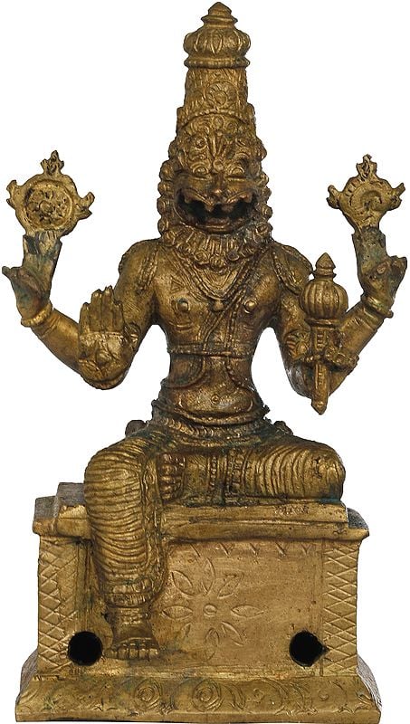5" The Unforgiving Lord Narasimha | Handmade | Madhuchista Vidhana (Lost-Wax) | Panchaloha Bronze from Swamimalai