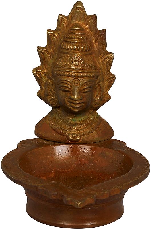 Small Diya With Goddess Mariamman Mask