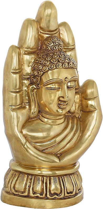 21" Buddha in Blessing Hand In Brass | Handmade | Made In India