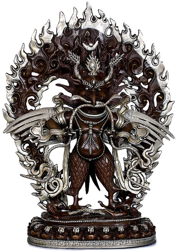 (Made in Nepal) Standing Garuda With Wings Strechted Out - Tibetan Buddhist