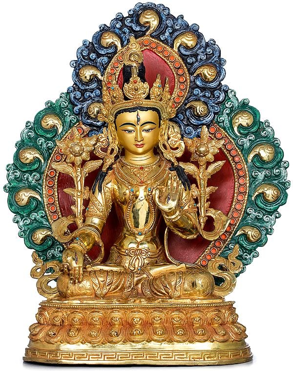 15" Superfine Goddess White Tara- Made in Nepal (Tibetan Buddhist) | Handmade